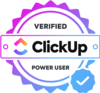 "ClickUp verified power user" "ClickUp verified power user"